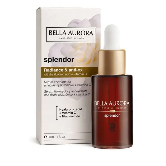 Sérum Facial Splendor Iluminador Antioxidante Com Vitamina C E Ácido Hialurônico 30ml Bella Aurora