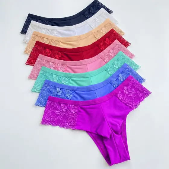 Kit Calcinha Fio Duplo Renda Lateral Premium Empina Bumbum Não Marca