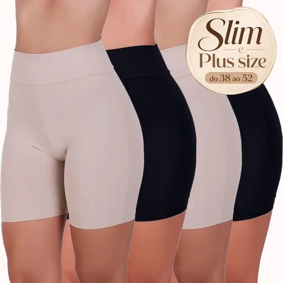 Kit Short Anagua Segunda Pele Modeladora Cintura Alta Térmica