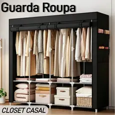 Guarda Roupa Dobrável Armário Organizador Multiuso Roupeiro Cabideiro Sapateira