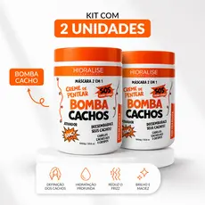Creme De Pentear BOMBA CACHOS Ativador Cachos Definição Finalização Cachos Crespo 2 ou 1 Potes - 1KG