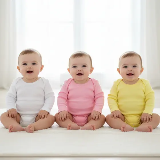 Kit 3 Body Bebê Manga Longa Canelado 100% Algodão Macio Confortável RN ao G Menino Menina Enxoval
