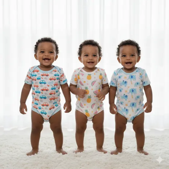 Kit 5 Body Bebê Manga Curta Estampado Enxoval RN ao G Menino Menina 5 ou 3 Roupa de Bebe Estampado