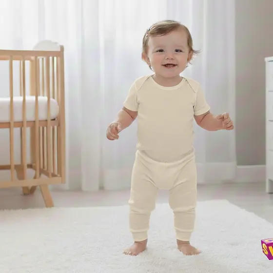Kit Bebê 2 Peças Body Manga Curta Canelado e Mijão Roupa Bebêl RN ao G Menino Menina Enxoval