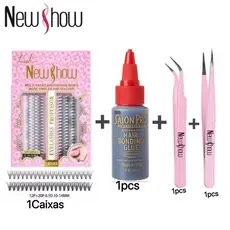NewShow Kit Completo Extensão de Cílios a Fio com Cola Profissional e 2 Pinças