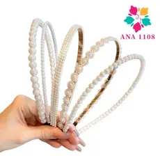 KIT 5  PCS Tiara de Pérolas / Arquinho de Perolas - Acessórios femininos de cabelo