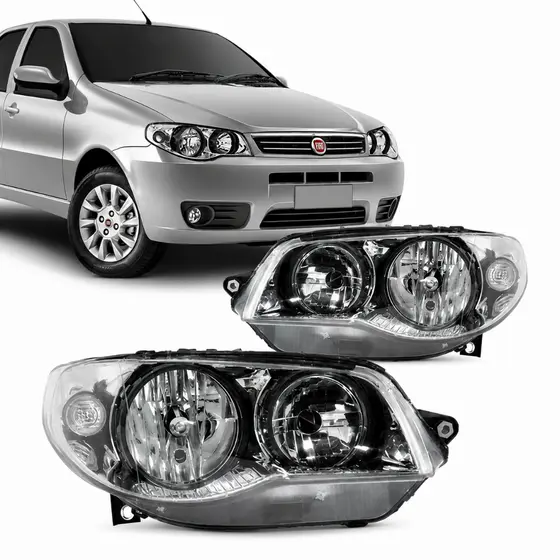 Farol Palio G3 2004 a 2015 Celebration Zoião Cromado Foco Duplo H7/H7 Lado Direito/Esquerdo