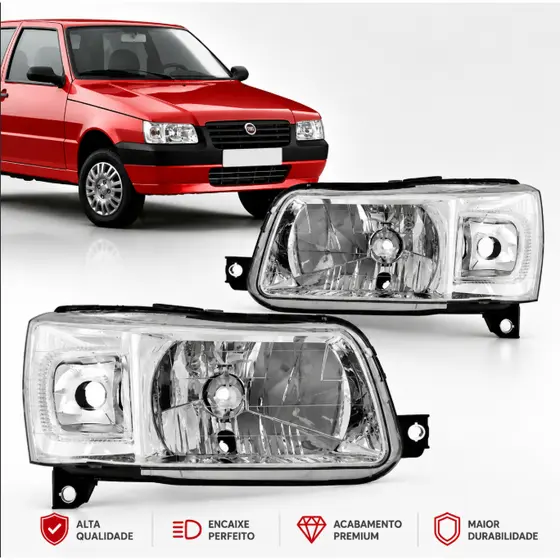 Farol Fiat Uno Fiorino 2004 2005 2006 2007 2008 2009 2010 2011 2012 2013