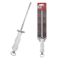 Chaira de Aço Inox Mor - 32cm Cabo Branco - Amolador de Facas