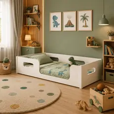 Cama Infantil Juvenil Montessoriana Com Colchão Para Crianças Menino Menina Bebe