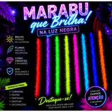 10/20/30/40/50 Unidades Marabus Pluma Pluminha Festa Neon Balada Bilha Na Luz Negr