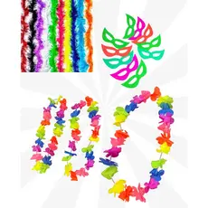 Kit Carnaval Festa Colar Havaiano Marabu Mascara 15 itens