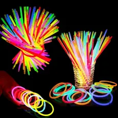 Pulseiras Neon Flourescentes Kit 100un Cores Vibrantes Balada Festa