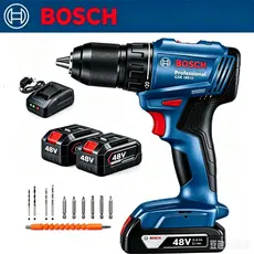 Furadeira Parafusadeira de Impacto Elétrica 48V Universal Bosch 2 Baterias Kit Com Acessórios