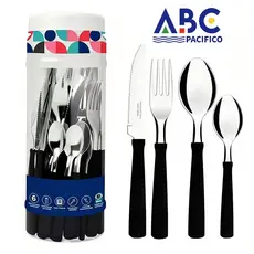 Jogo De Talheres 24 Peças Aço Inox Faqueiro Resistente Colorido Para Casa Cozinha