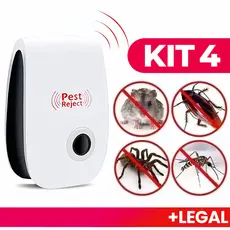 Kit 4 Repelente Eletrônico Ultrassônico Mosca Pernilongos Baratas Morcegos repele e Espanta Ratos bivolt