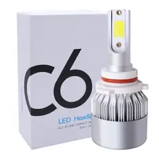 Par de Lâmpadas C6 Super Led 6000K H1 H3 H4 H7 H11 H13 H16 H27 HB3 HB4 12V a 24V