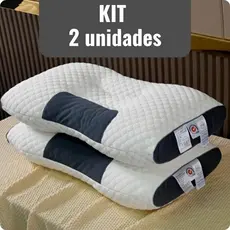 Kit 2 Travesseiro Cervical Ortopédico Ergonômico Confortável Alivia Dores Coluna Postura Macio Premi