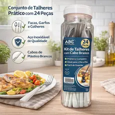 Jogo De Talheres Faqueiro 24 Peças Aço Inox - New Kolor