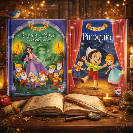 Kit 2 Livro Infantil Contos de Fadas Era Uma Vez Histórias Clássicas Ilustradas para Criança