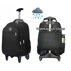 Mochila De Rodinhas Escolar Impermeável Espaçosa Faculdade Trabalho Viagens