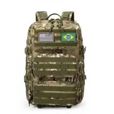 Mochila Tática Camuflada Grande 50L Militar Camping Trilha Resistente molle