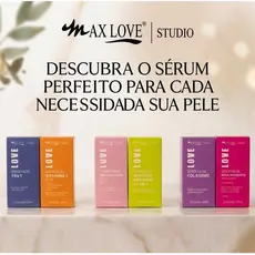 Kit 2 Sérum facial Max Love Rosa Mosqueta 10x1 Colágeno Antioleosidade Vitamina C Antiacne