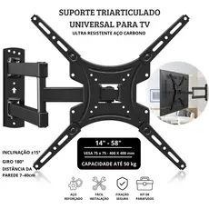 Suporte Articulado para TV e Monitor de 14 a 55 Polegadas Compatível com LED PLASMA e LCD