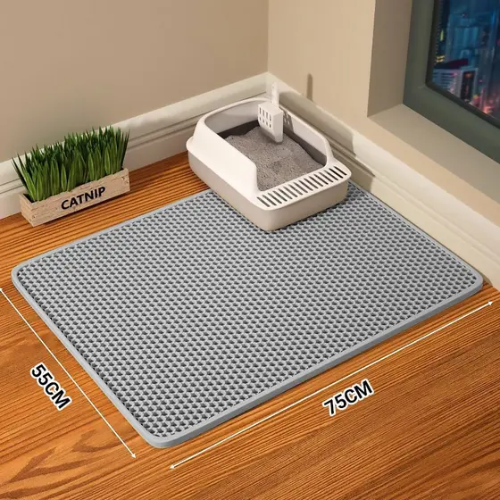 MIW Tapete Coletor de Areia para Gato em Eva Dupla Camada 55x75cm Lavável Higiênico Anti Respingo