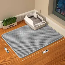 MIW Tapete Coletor de Areia para Gato em Eva Dupla Camada 55x75cm Lavável Higiênico Anti Respingo