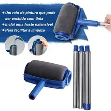 Kit De Pincel Rolo De Pintura Deslizamento Fácil De  Para Pintura De Paredes + 72 CM Cabo