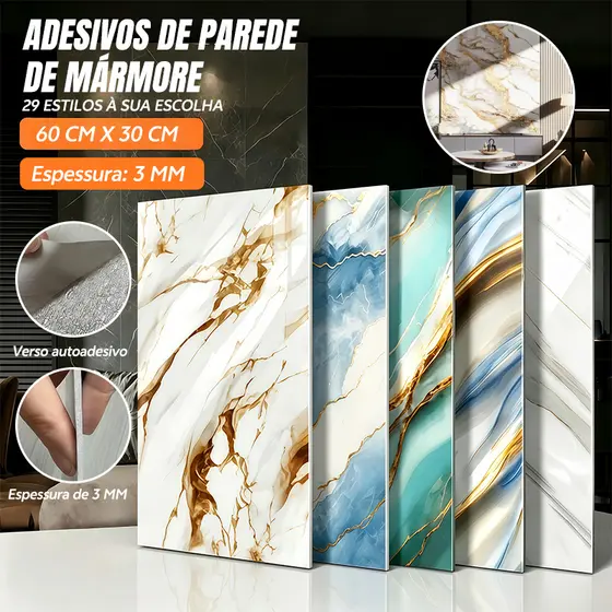 10/20/30 Peças Placas Adesiva 3D Mármore De Parede Relevo Lavável 60cm × 30cm Decoração Para Casa