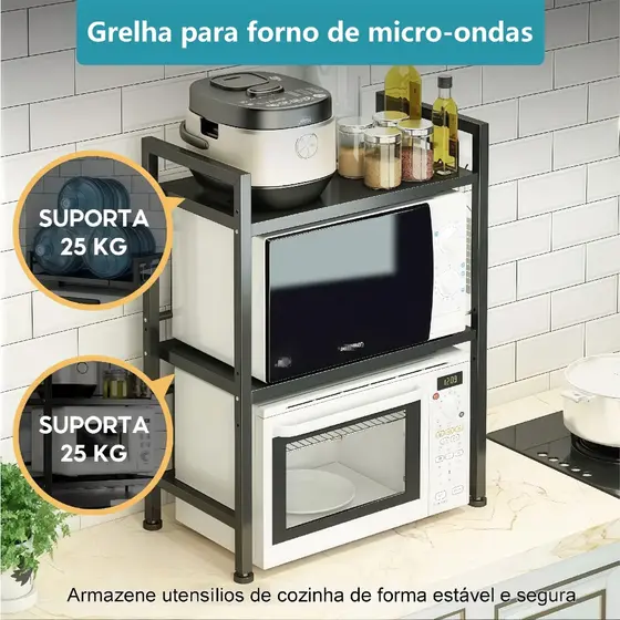 Rack Para Forno De Micro-Ondas Suporte Retrátil Camada simples/dupla Comprimento Expansível De Armazenamento De Cozinha