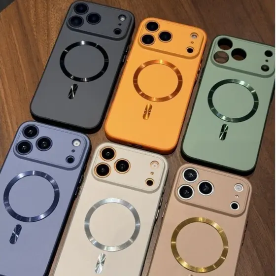 Capas Magnéticas Coloridas Para Xiaomi Poco X7 X6 X5 M7 M6 Pro Plus M5S F5 5G 4G Luxo Vibrante Laranja Capa Bonito Simpl