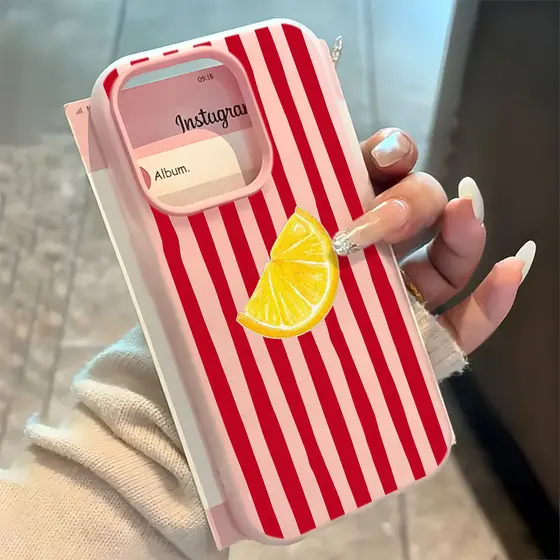 Jelly 2 Em 1 Capa Capinha Silicone Para IPhone 13 11 12 14 15 16 17 16e Normal Pro Max Ar Macarons Limão Listras Caso