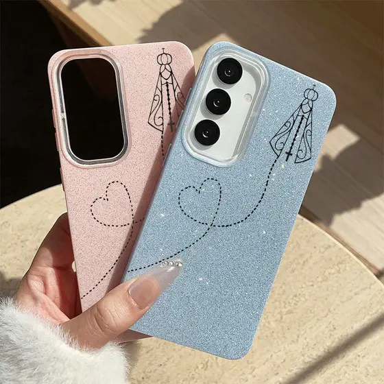 Nossa Senhora Capa Capinha Para Samsung Galaxy A16 S25 S26 A03 A05 A15 A32 A34 A36 A56 S20 S21 S23 S34 FE ULTRA Glitter