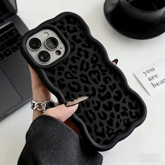 Capa De Silicone Com Estampa De Leopardo , Anti-impacto Para IPhone 7 8 14 15 16 16E 13 11 12 17 Normal Pro Plus Max Air