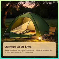 Barraca Camping 3 Pessoas - Barraca De Acampamento A Prova D'Água - Barraca Camping Praia  Proteção UV Portátil