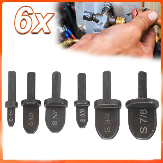 Kit 6 Brocas Alargador Expansor Cano Tubo De Cobre Alumínio ferramentas p/reparo de ar condicionado