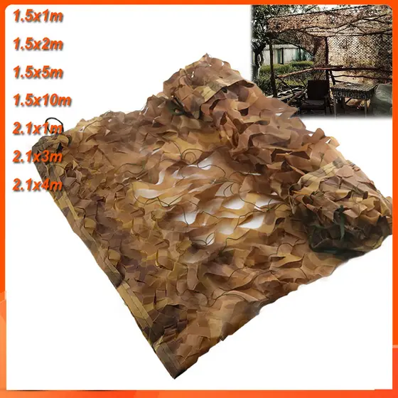 Marrom Rede camuflada rede de malha de camuflagem para caça de floresta decoração de festa guarda-sol ao ar livre
