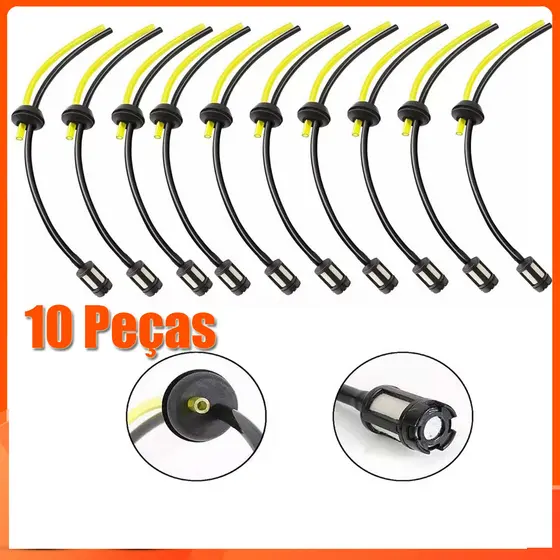 10PCS Mangueira De Combustível C/ Filtro Roçadeira Multimarcas 26cc 33cc 43cc 52cc 63cc Toyama Nagano Tekna Kawashima