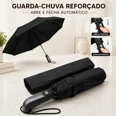 Guarda Chuva Grande Reforçado Abre Fecha Automático Contra Vento Retratil