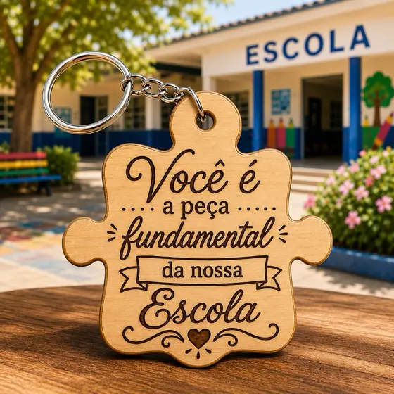 Kit Chaveiro QUEBRA CABEÇA PEÇA FUNDAMENTAL DA NOSSA ESCOLA, para decoração, professor, lembrancinhas MDF