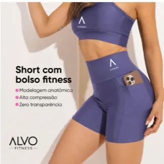 Conjunto Fitness Corrida - Shorts com bolso e Top de alça