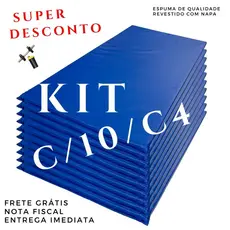 KIT 4 ou 10 Colchonete de Exercícios Impermeável 90x40 (2cm/3cm) | Treino Yoga Pilates Academia