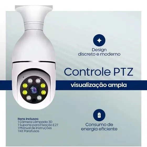 Câmera Segurança Prova D'água Infravermelho Lâmpada Sem Fio Wifi - Yoosee
