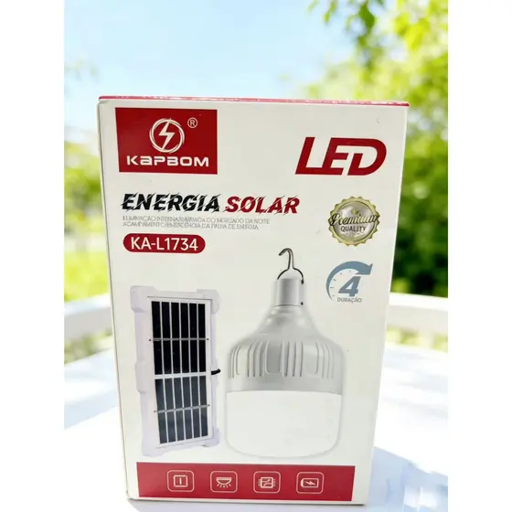 Lâmpada    LED   Solar    Portátil    Emergência    4  Modos   de   Luz