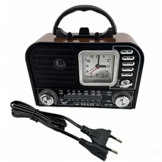 Rádio Retrô Antigo Portátil Bluetooth FM AM Decoração Casa
