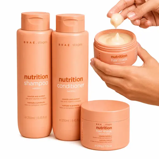 Braé kit stages nutrição shampoo condicionador máscara