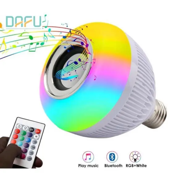 Lâmpada Caixa De Som Bluetooth LED RGB Colorida Para Quarto Festa Com Controle